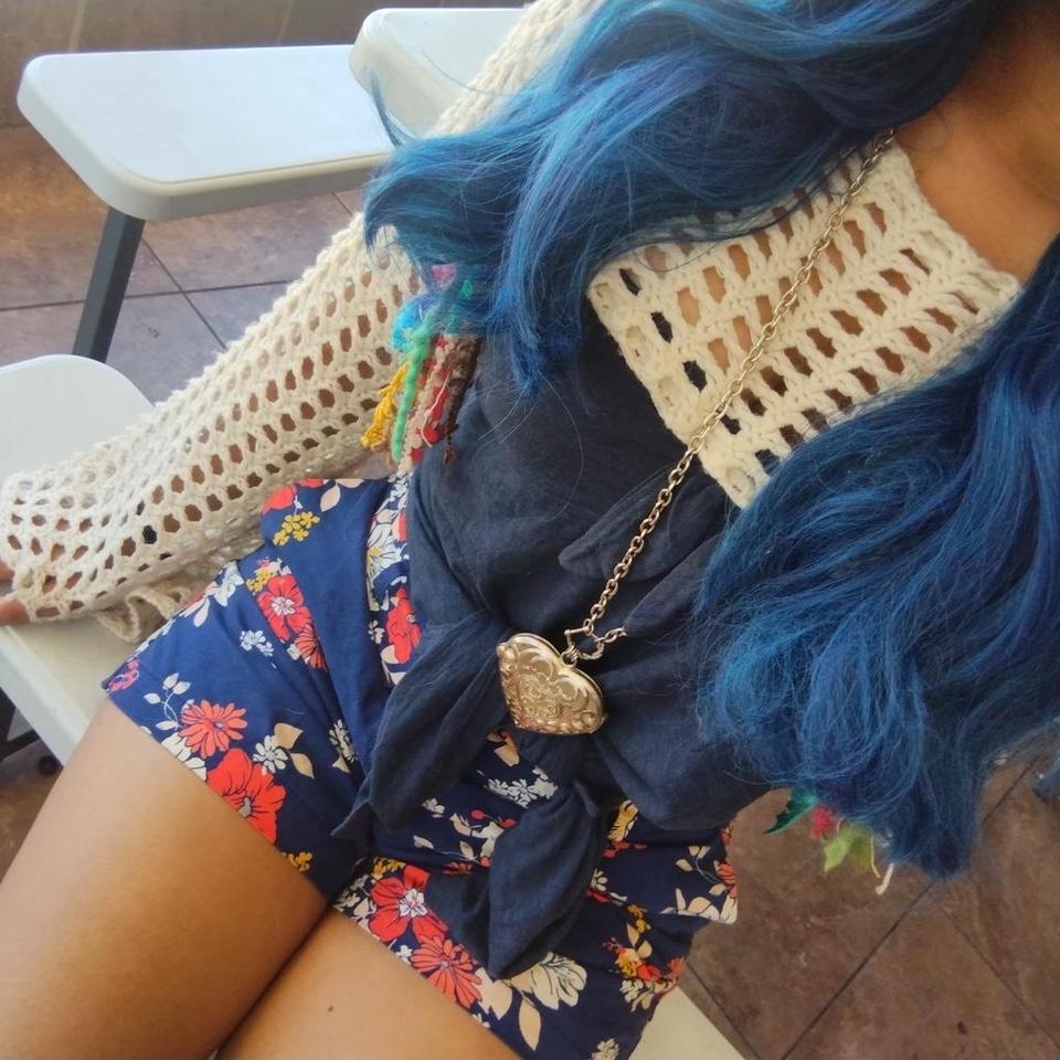 Navy Floral Shorts With Orange 5625 2