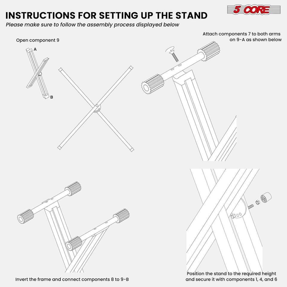 5 Core Keyboard Stand Dual 3f4c 6