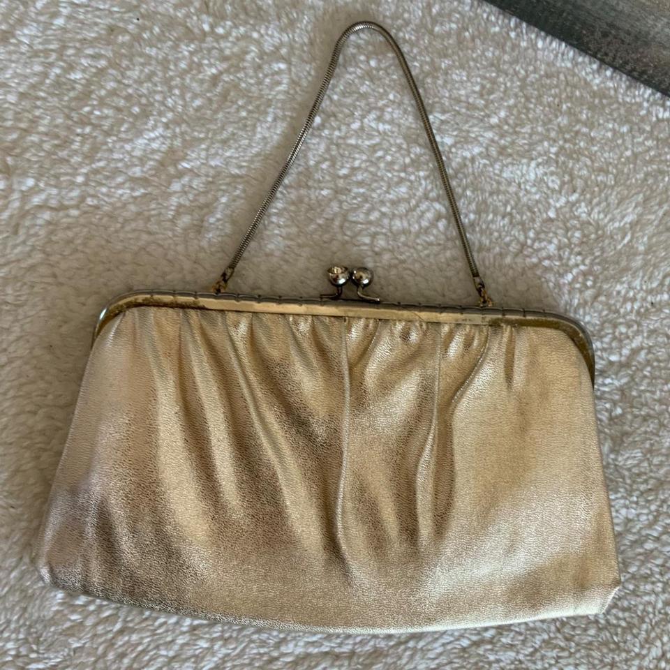 Vintage Ande Gold Lame Kiss Lock F1cf 3