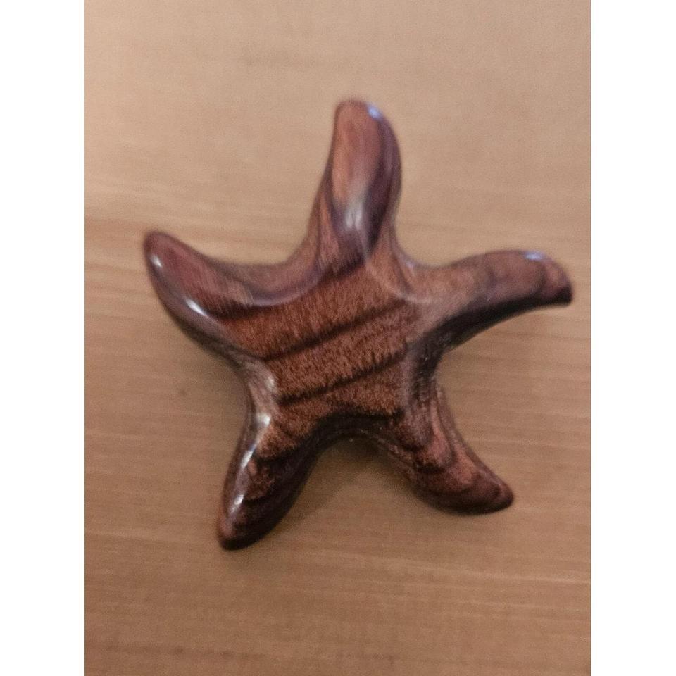 Wooden Starfish Figurine Carved Wood F906
