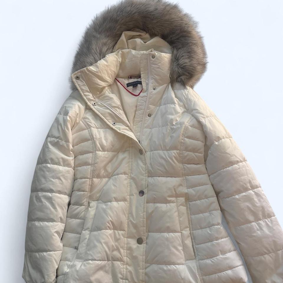 Tommy Hilfiger Cream Puffer Coat 5b53