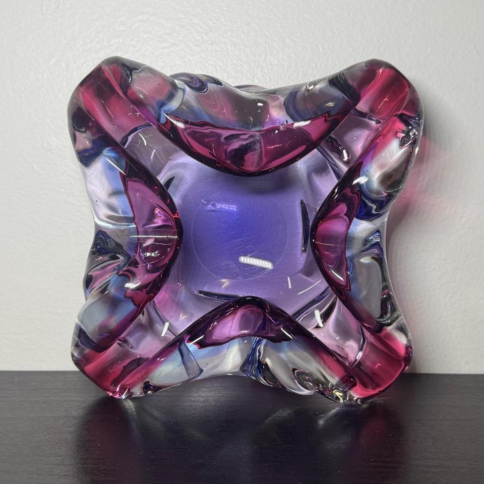 Vintage 1990s Glass Ashtray Art