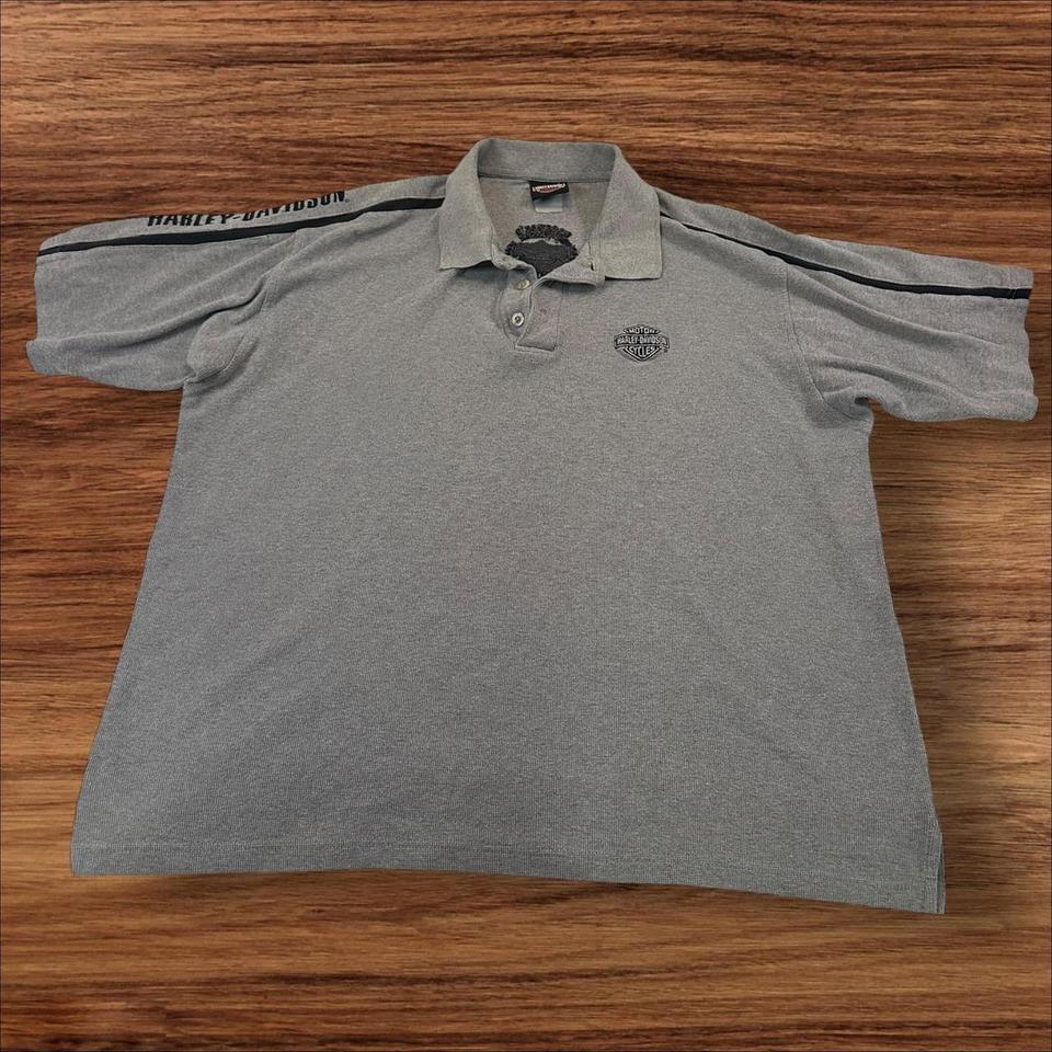 Vintage Harley Davidson Gray Polo B542