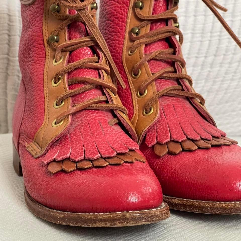 Justin Red And Tan Leather 3