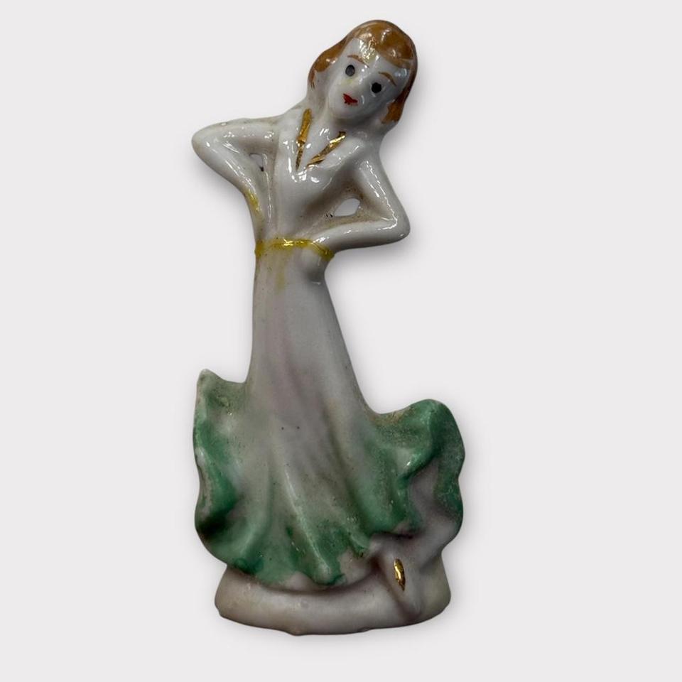 Vintage Bisque Windswept Lady Figurine