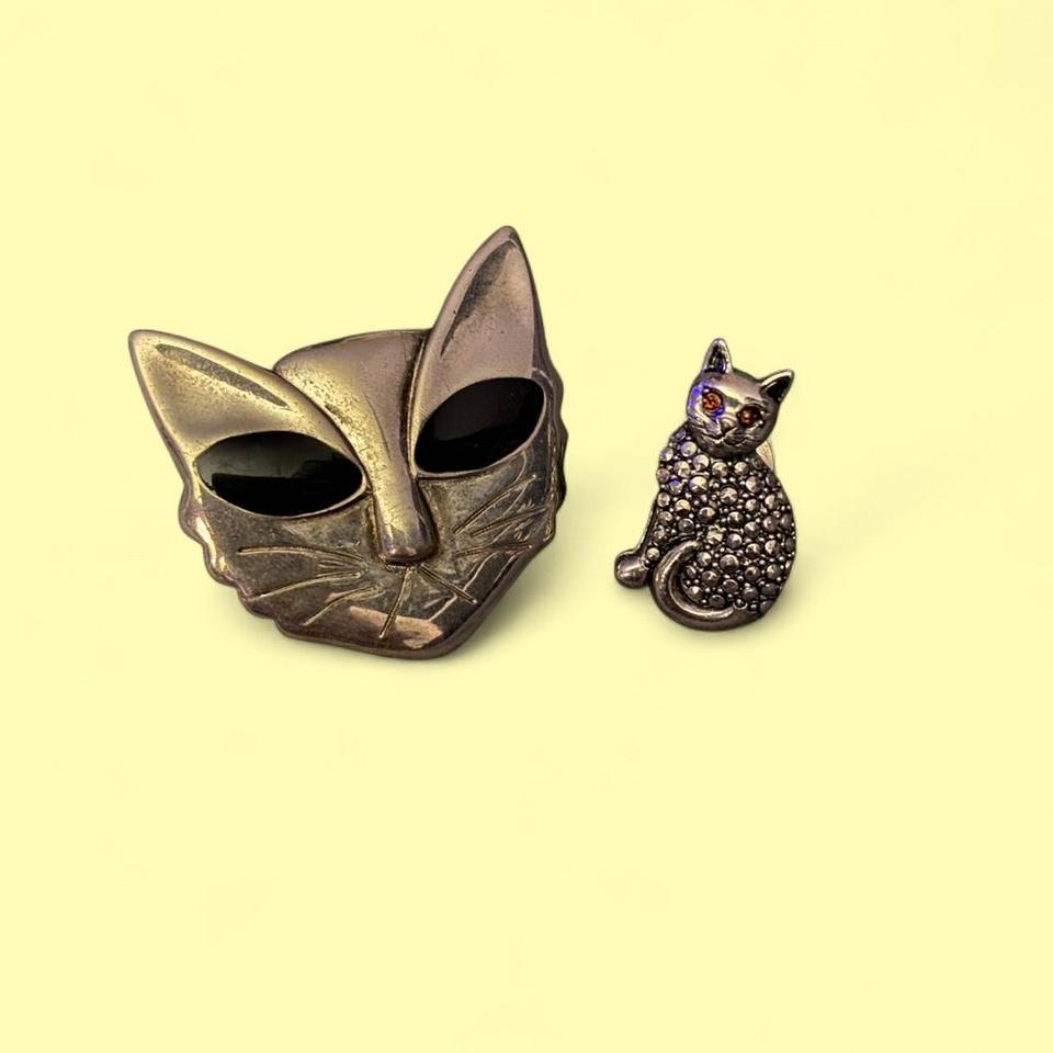 Vintage Silver Cat Brooch And 8e7e