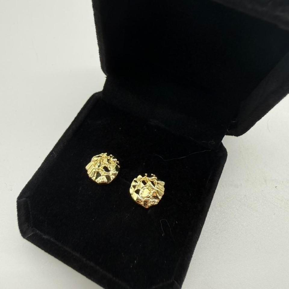 Gold Nugget Stud Earrings 3