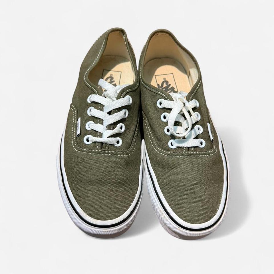 Olive Green Authentic Vansskateboarding Vansoffthewallsneakers F8e5 3