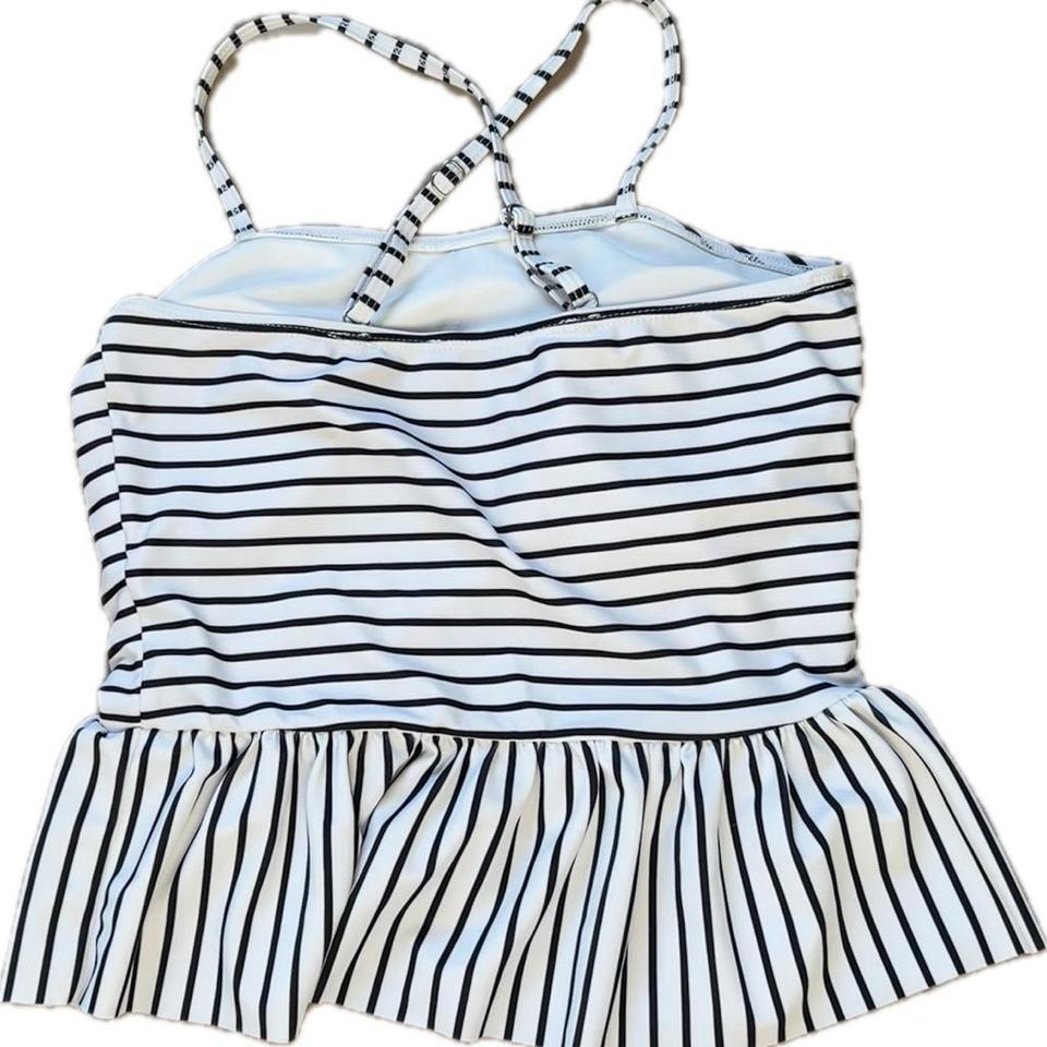Black White Striped Halter 705f 2