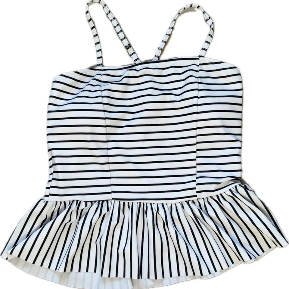 Black White Striped Halter 705f