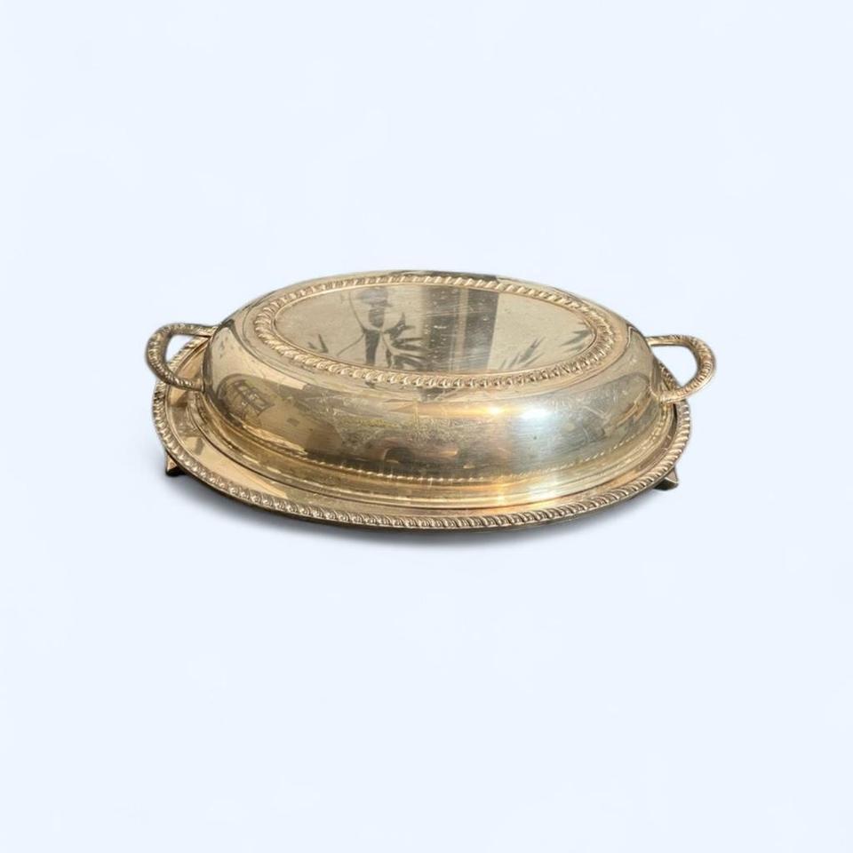 Oval Silver Plated Covered Entree