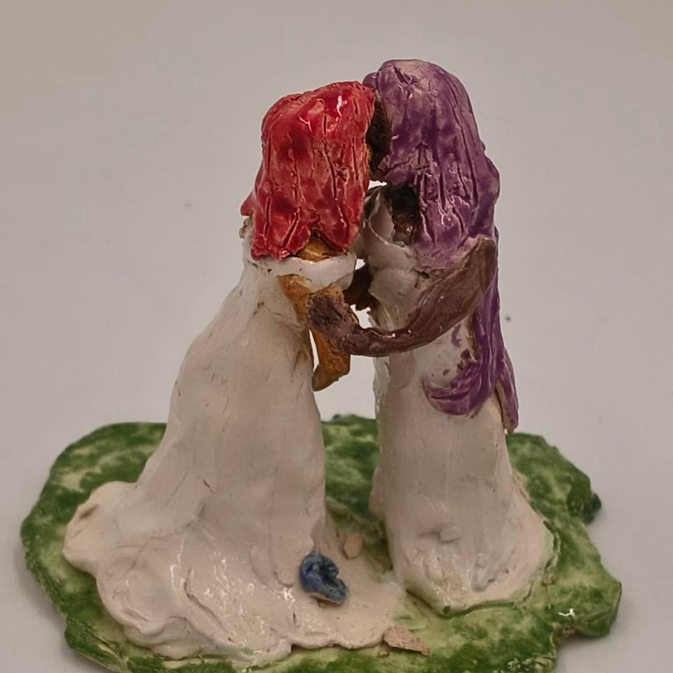 Handmade Ceramic Sculpture Of Two 53fd