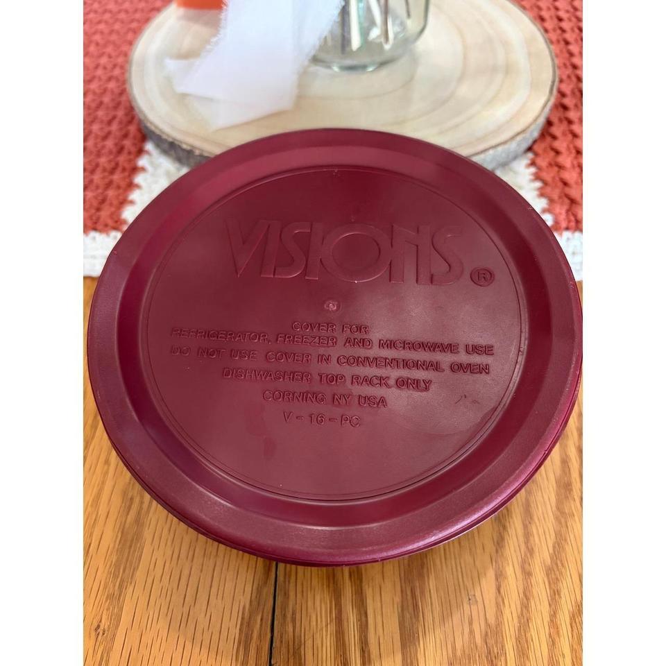 Corning Visions Cranberry Glass Ribbed 5a8e 5