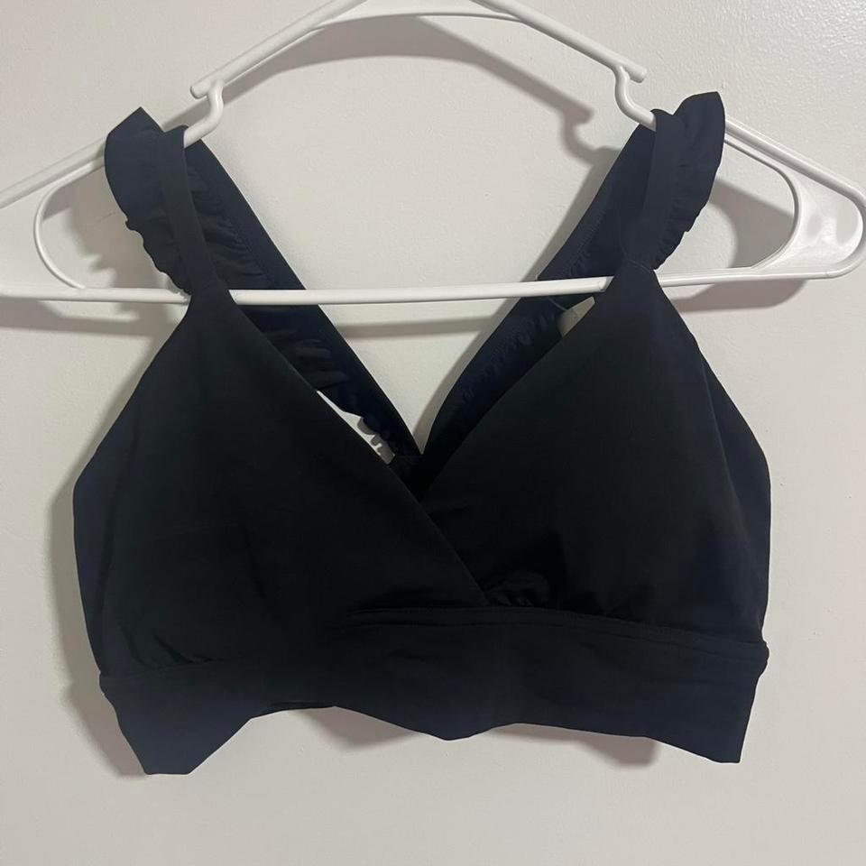 Aerie Black Ruffle Sports Bra 04e4