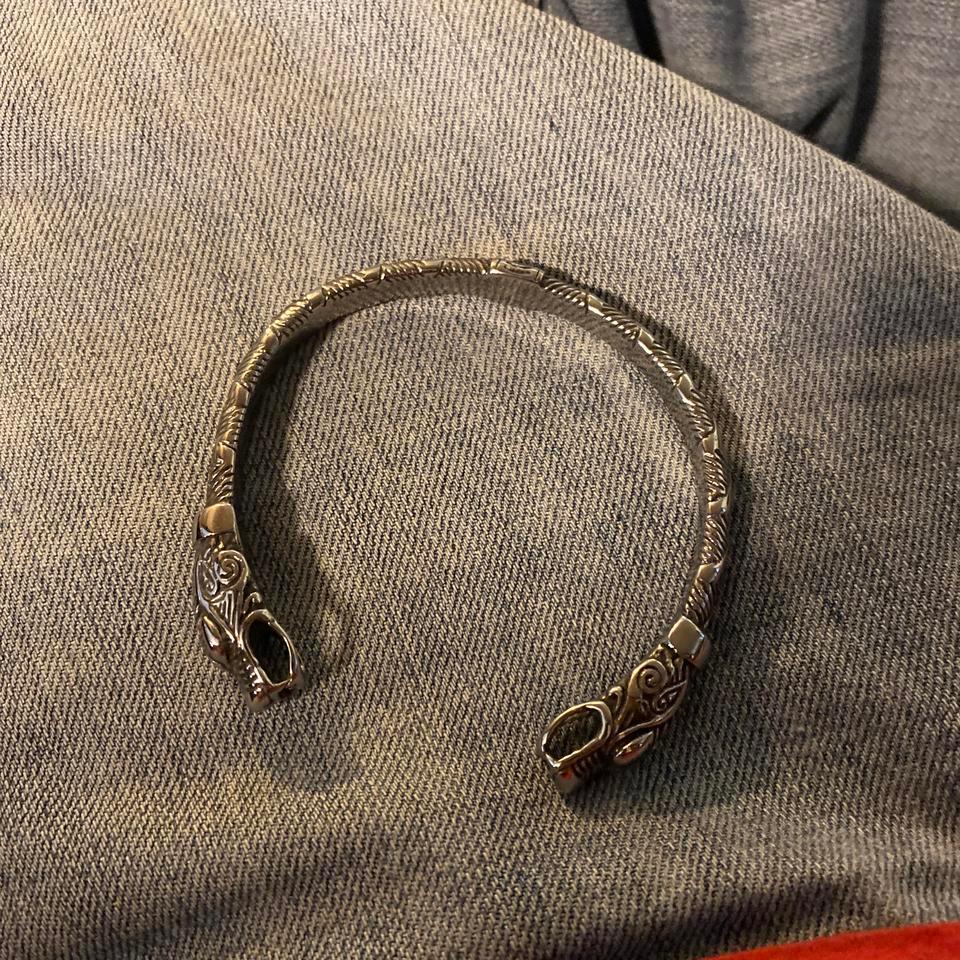 Stainless Steel Silver Viking Bracelet 8c62