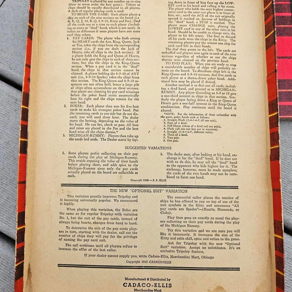 Vintage Cadaco Ellis Tripoley The Game 14bd 6