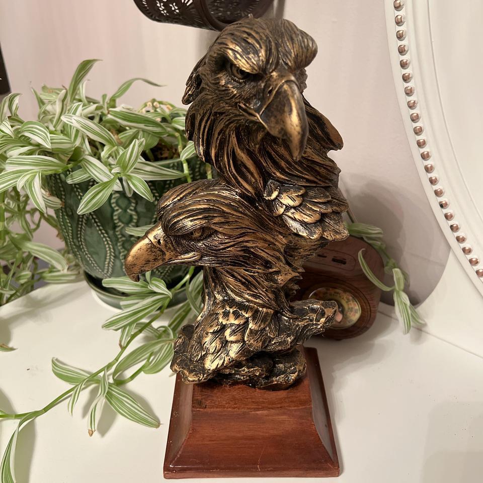 Bronze Eagle Statue With Wooden A087 2