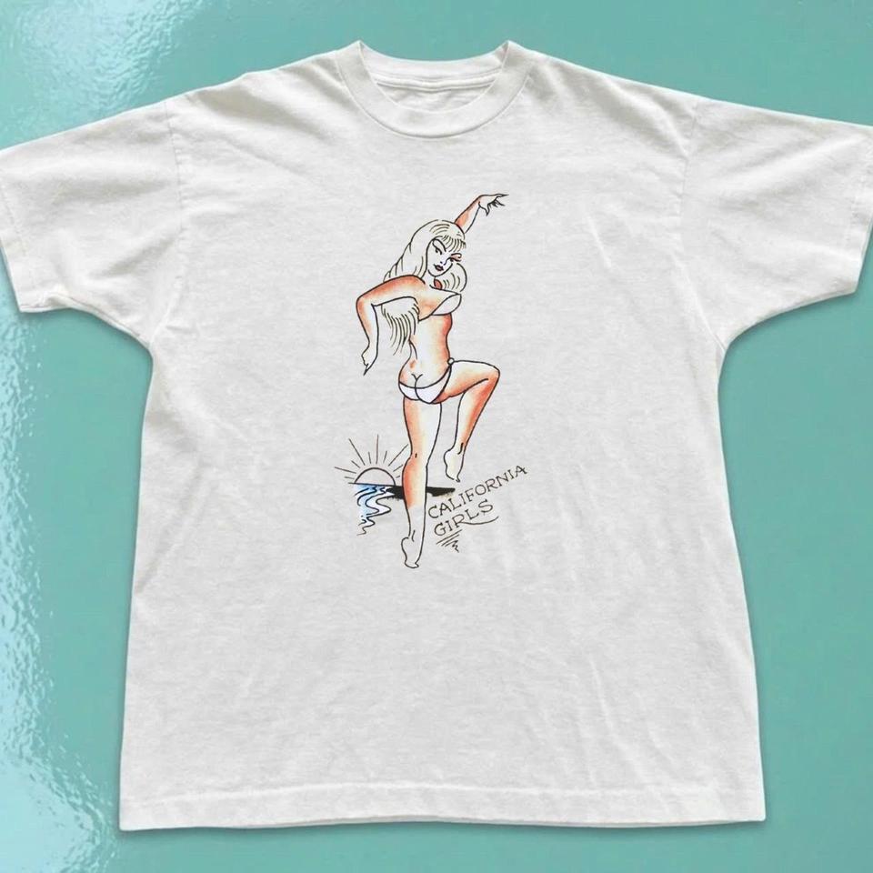 California Girls White Cotton Tee D76f