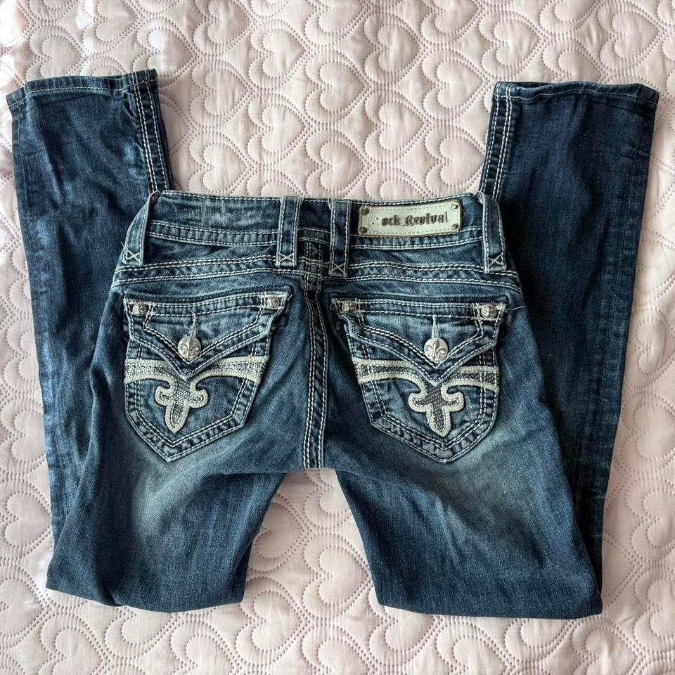 Rock Revival Low Rise Dark Wash F1ad