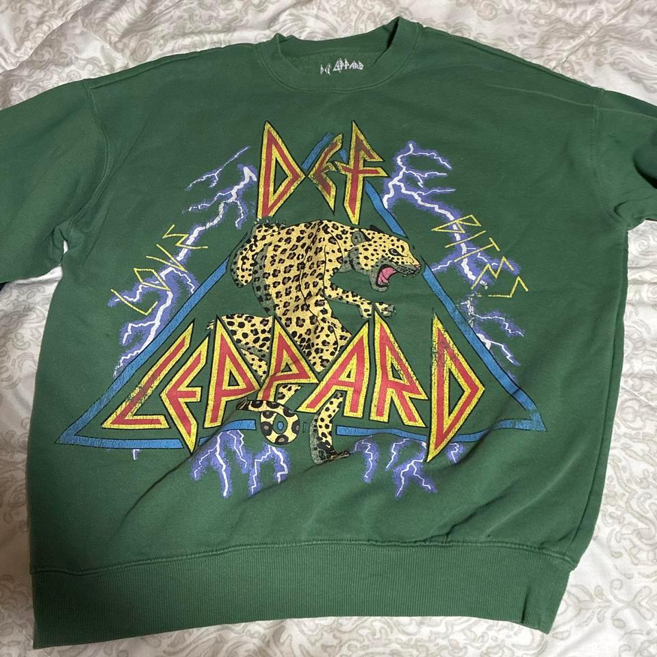 Def Leppard Green Sweatshirt Rock 490b