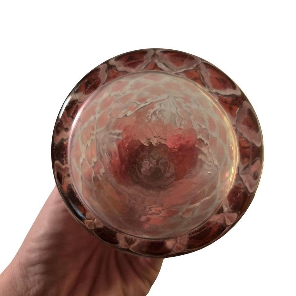 Vtg Cranberry Pink Cut Glass Bf1e 5