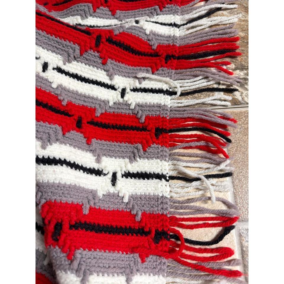 Handmade Crochet Afghan Blanket Red 6780 6