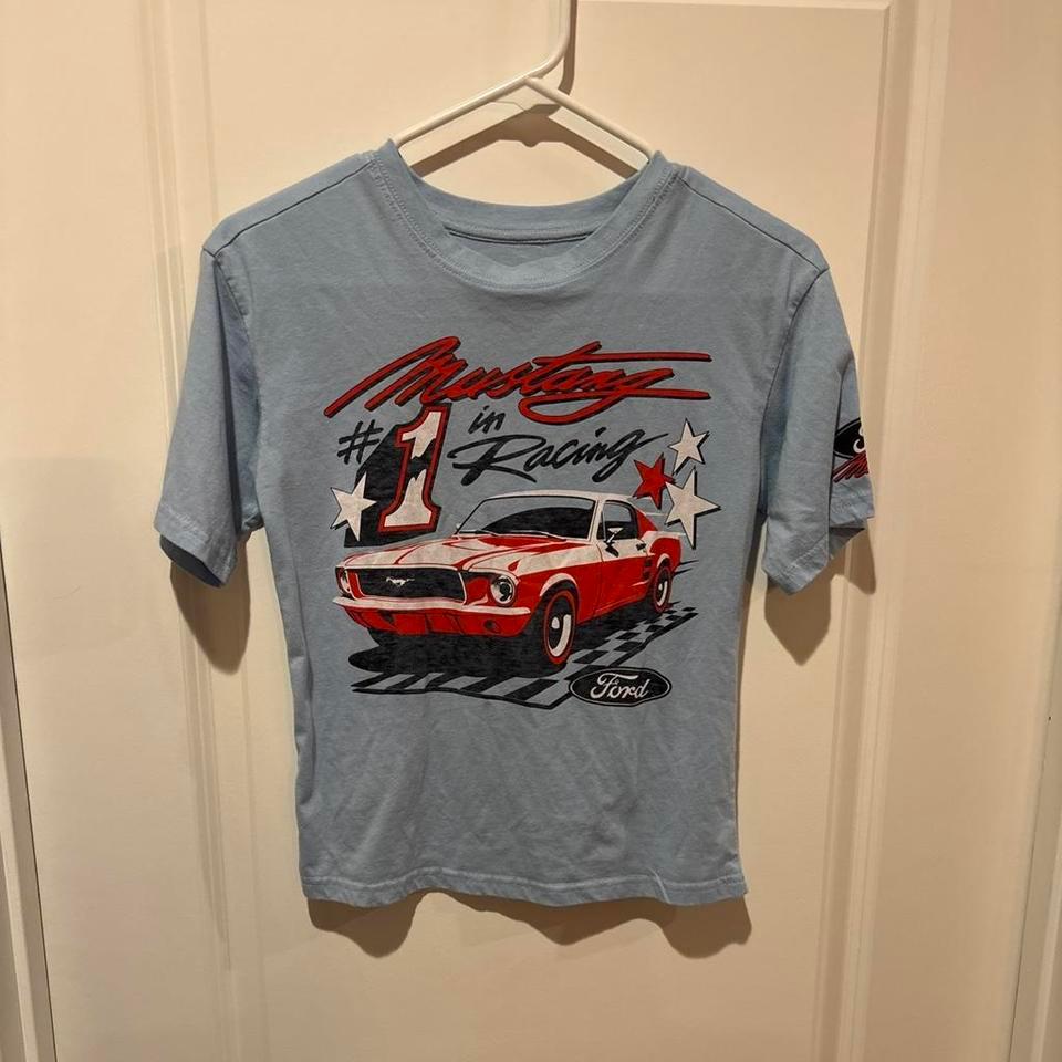 Ford Mustang Blue Cotton T Shirt 431b