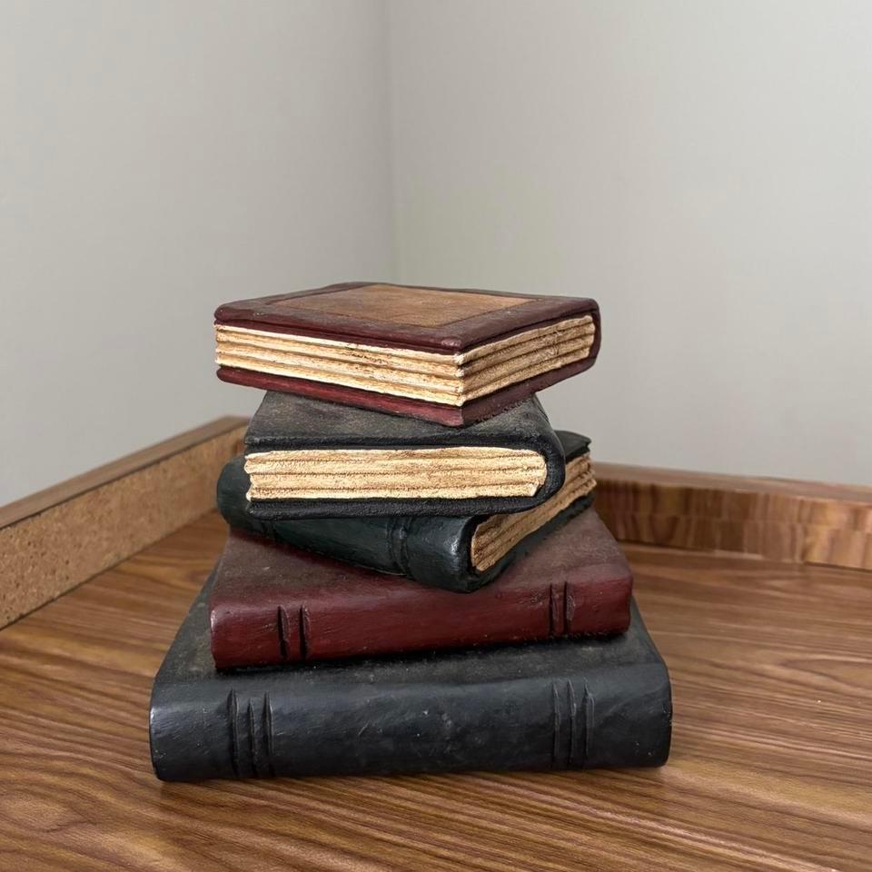 Vintage Inspired Stacked Book Sculpture Heavy F0b3 2