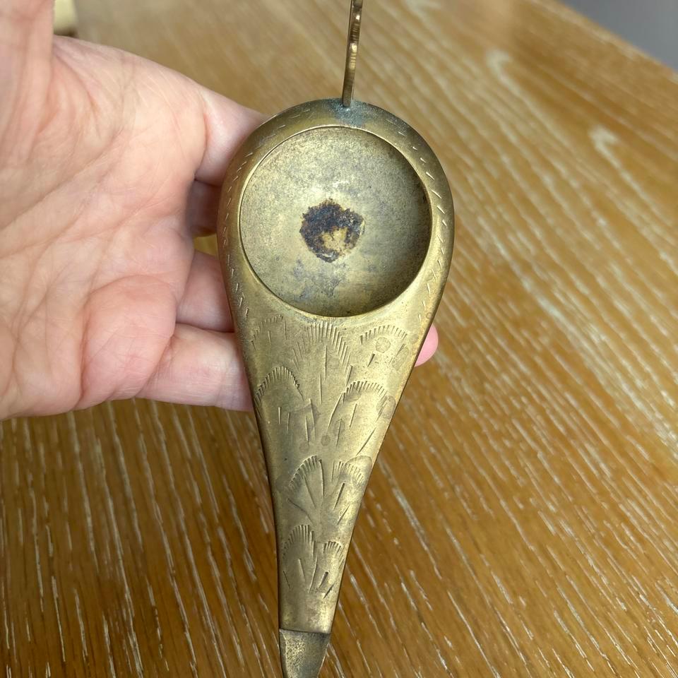 Vintage Brass Etched Genie Lamp A2ad 3