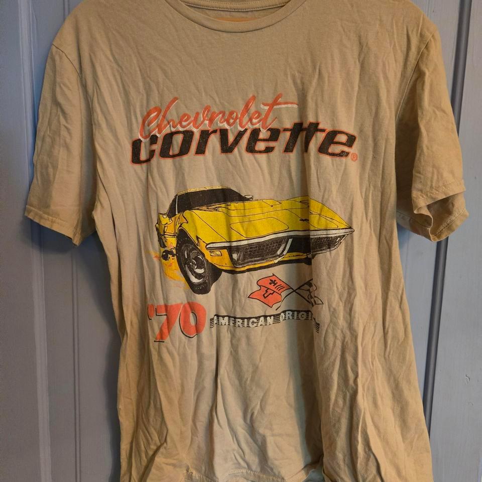 Tan Chevy Corvette Vintage Style T Shirt
