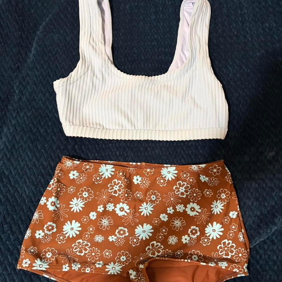 Blue And Brown Bikini Set