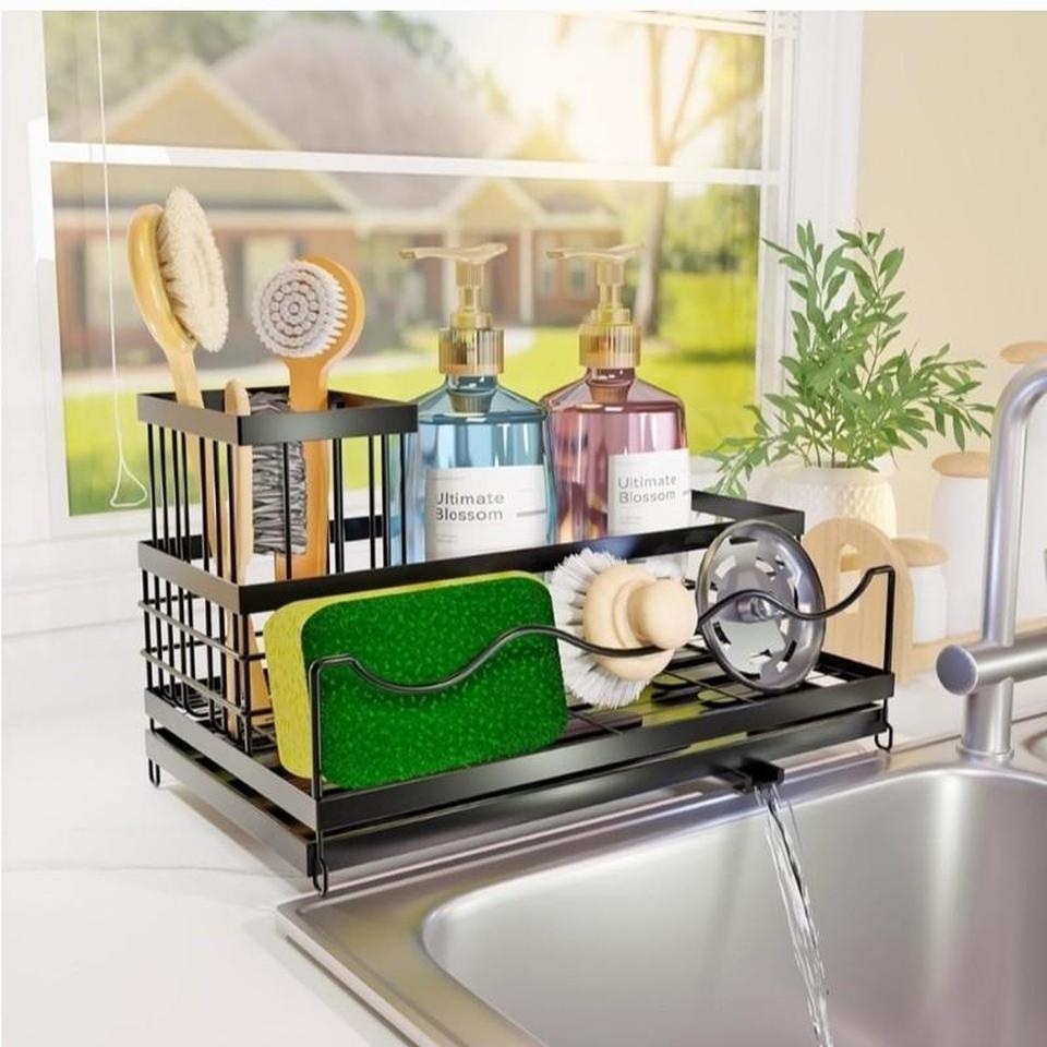 Black Kitchen Sink Organizer Rack