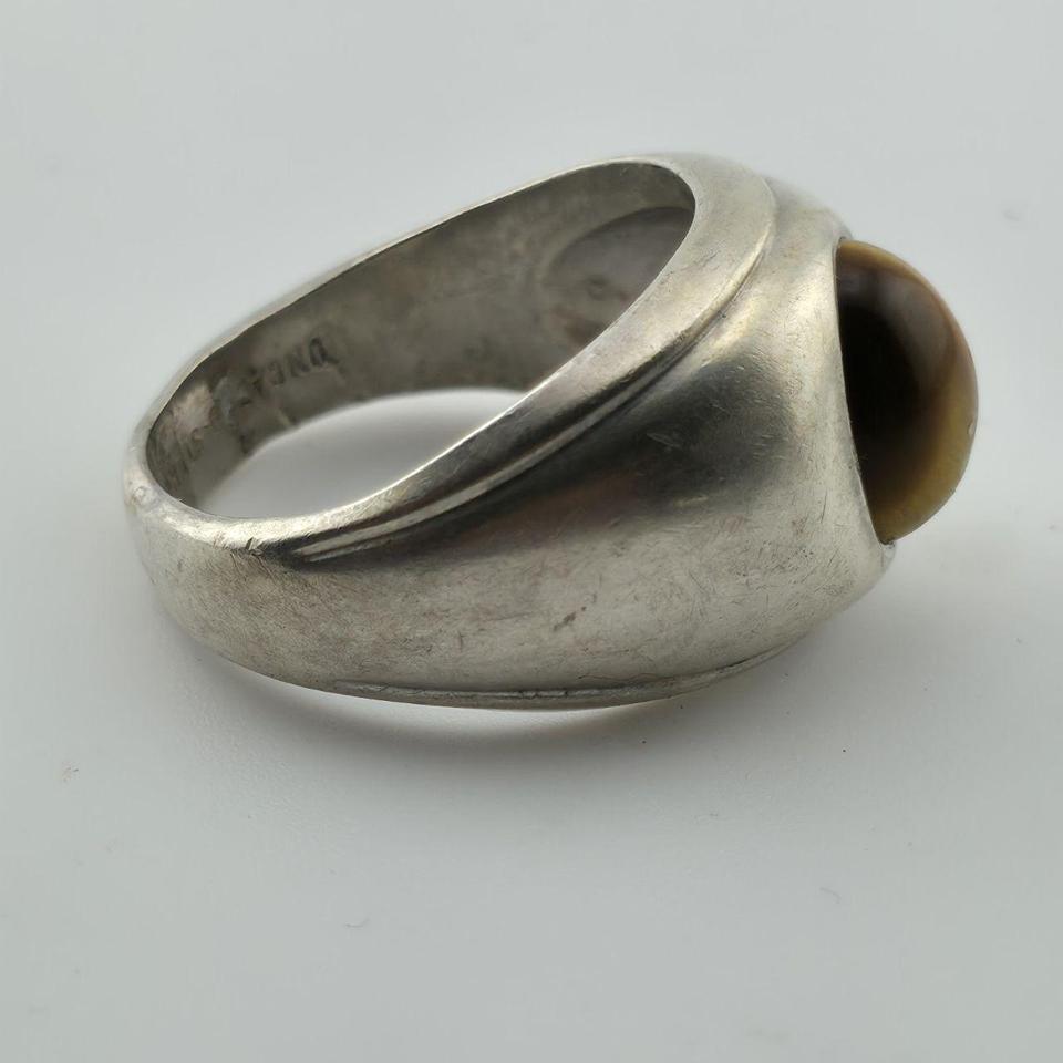 Sterling Silver Ring Natural Tigers F48e 2