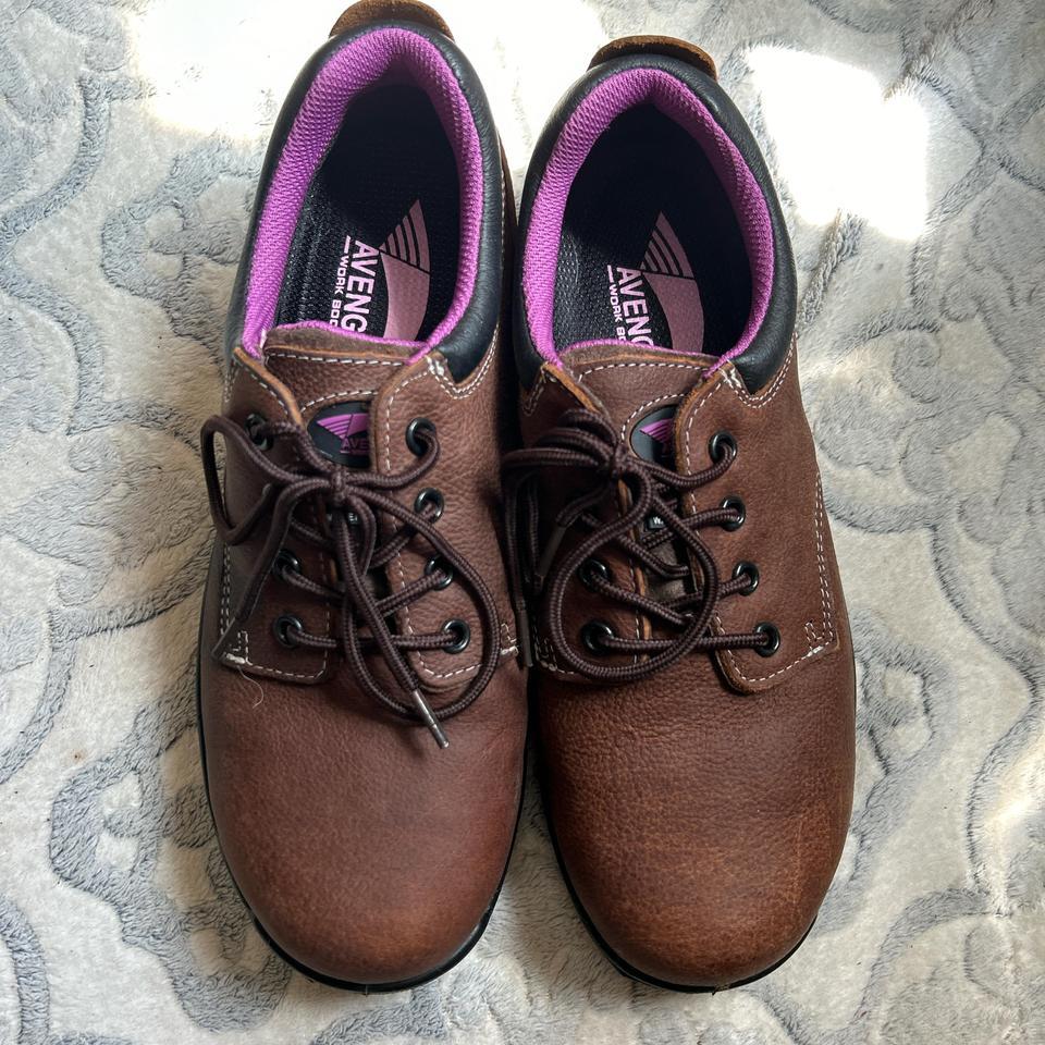 Brown Leather Work Shoes Womans 2