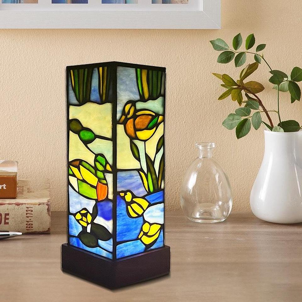 Multi Coloured Handmade Stained Glass Lamp 7dfe