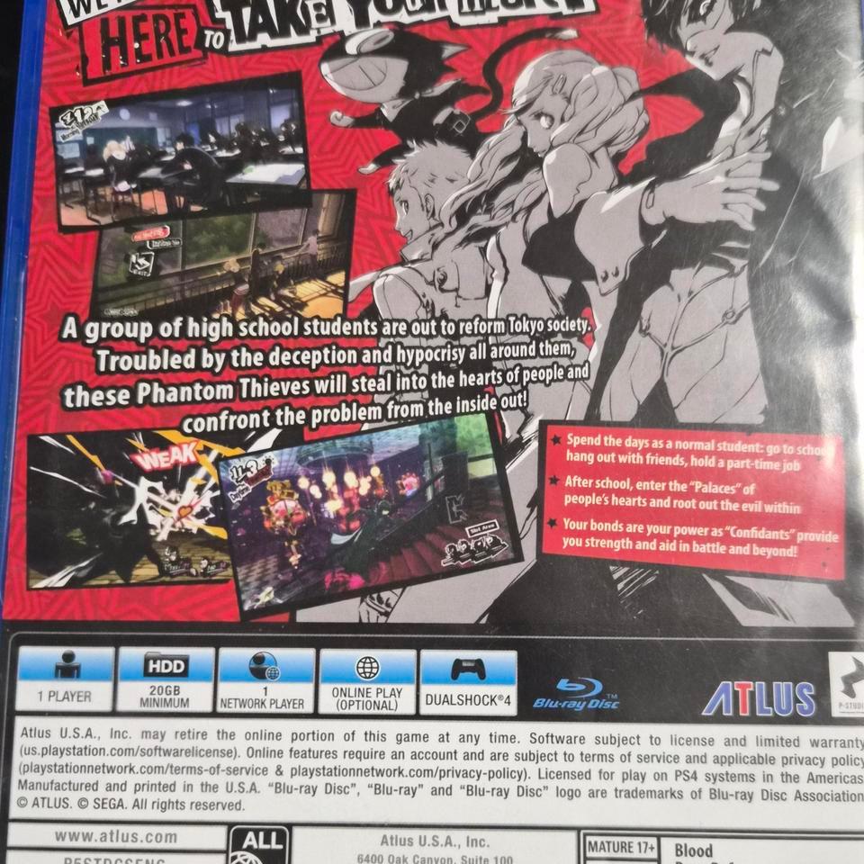 Persona 5 Ps4 Game Gaming 9524 2