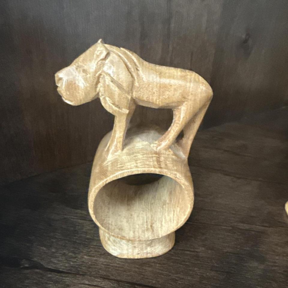 Lot 4 Hand Carved Wood 6f65 6