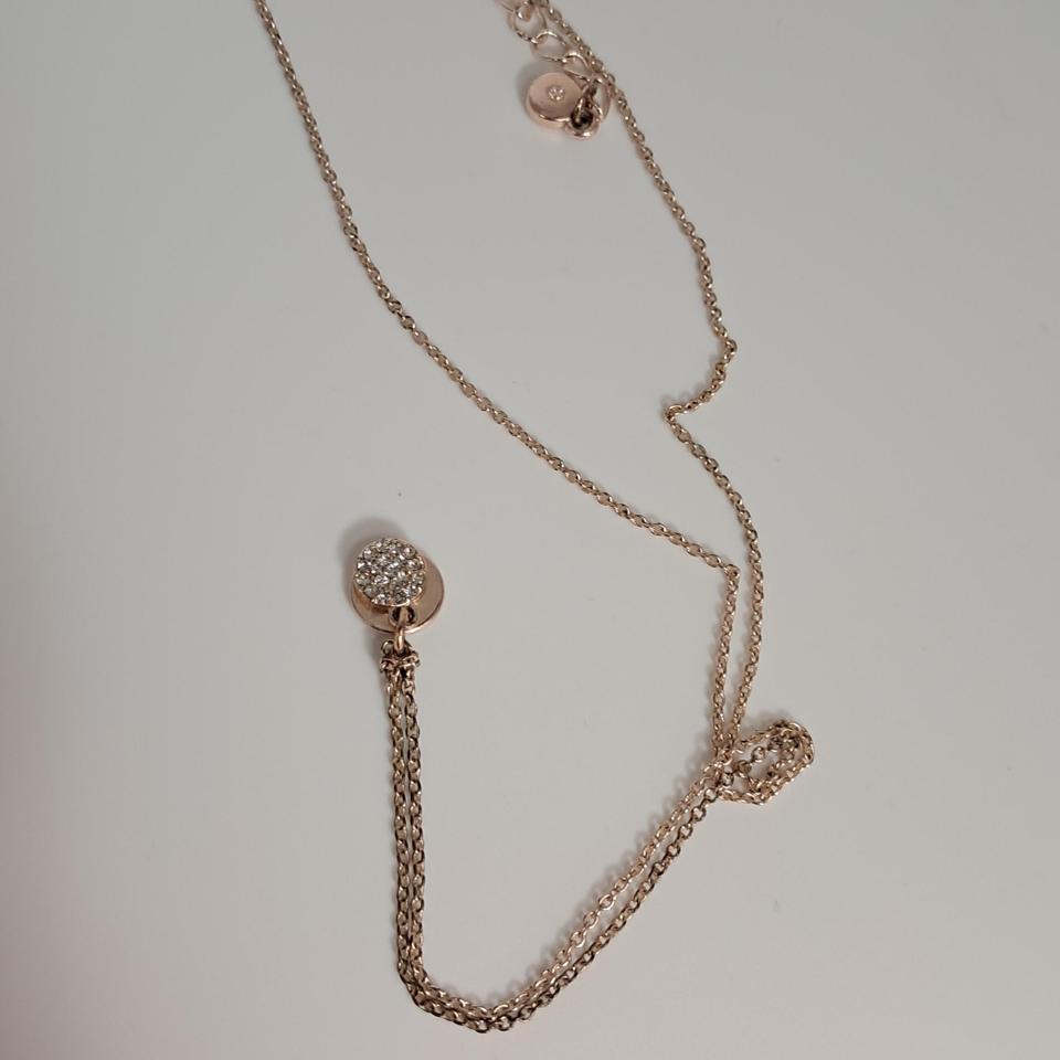 Gold Tone Necklace Disk Pendant 6
