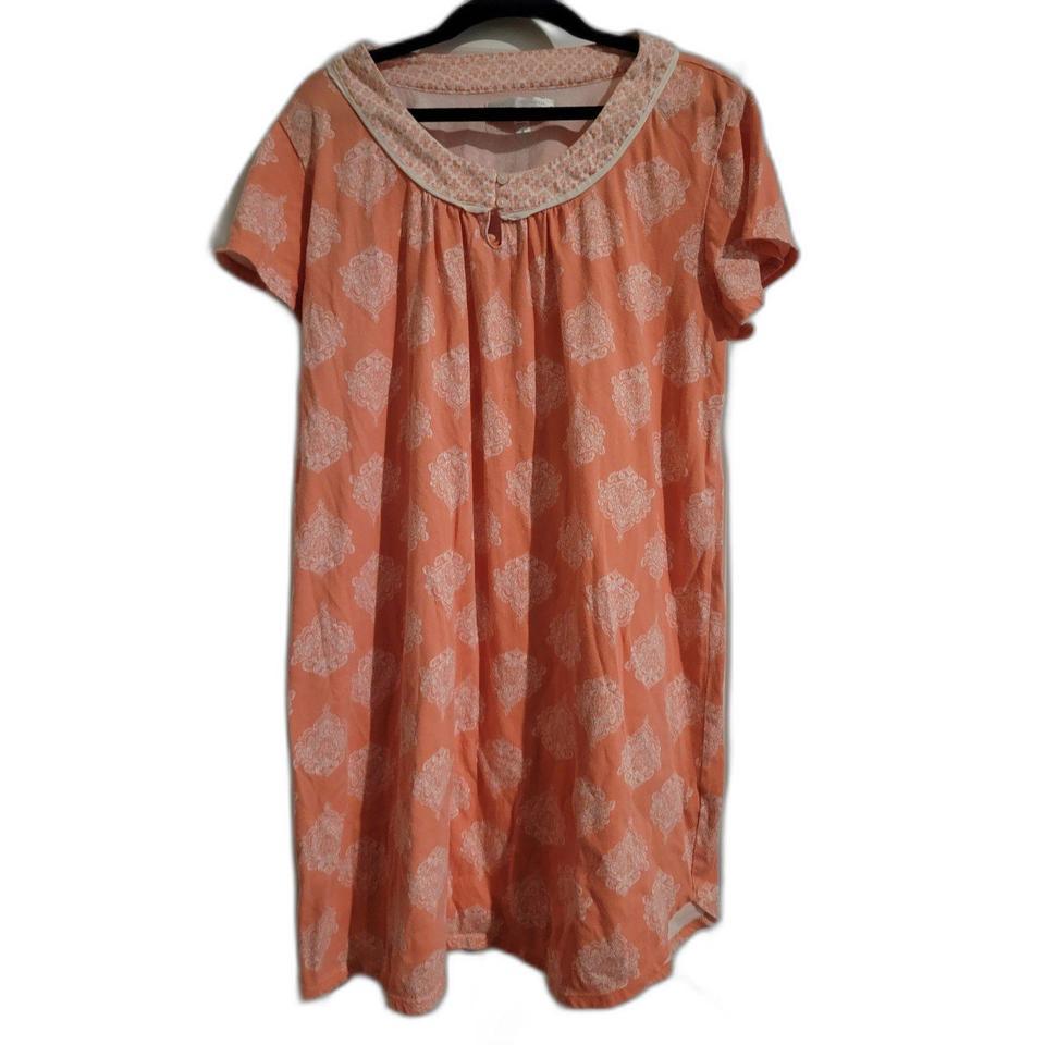 Carole Hochman Orange Floral Nightgown D153 4