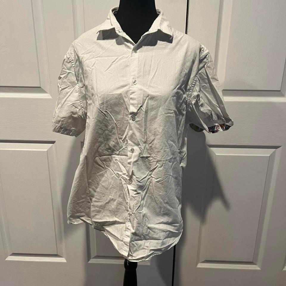 Denim Flower White Button 516f 4