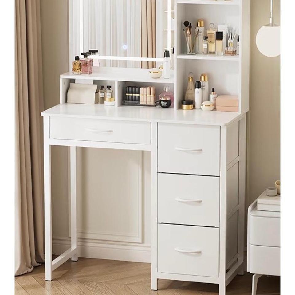 White Makeup Vanity Desk With