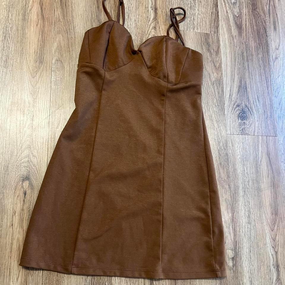 Brown Mini Dress With Adjustable 247c 2