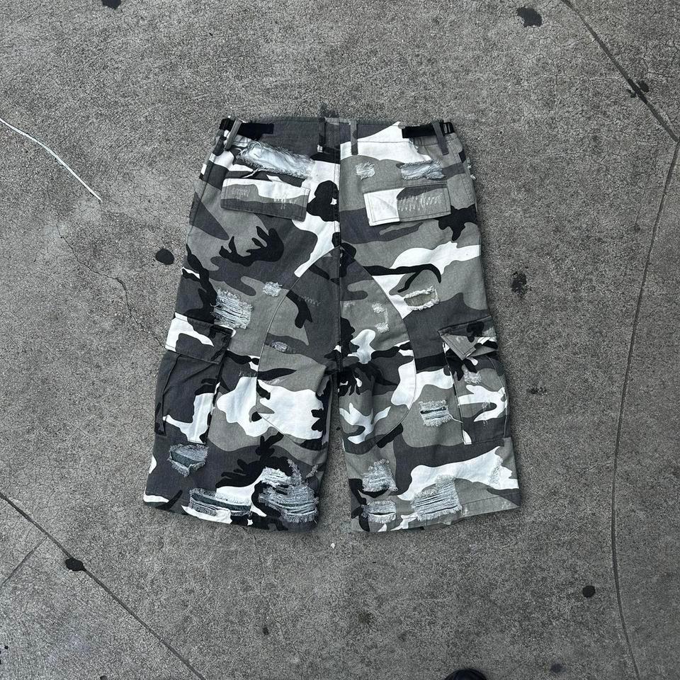 Balenciaga Camo Distressed Shorts Jorts 3