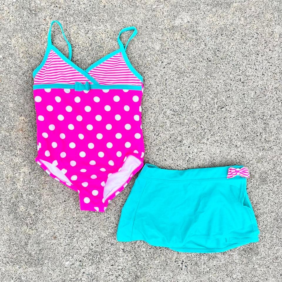 Pink And Blue Swimsuit With