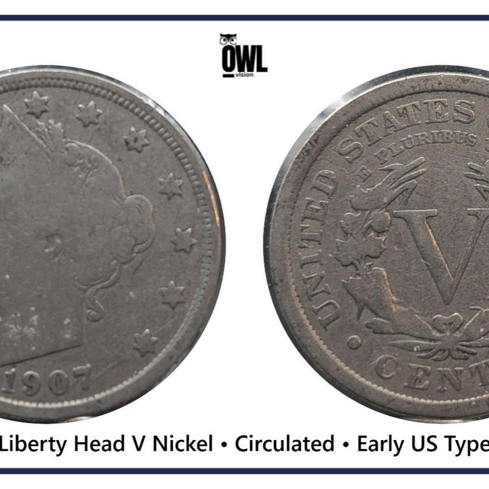 1907 Liberty Head V Nickel 926e