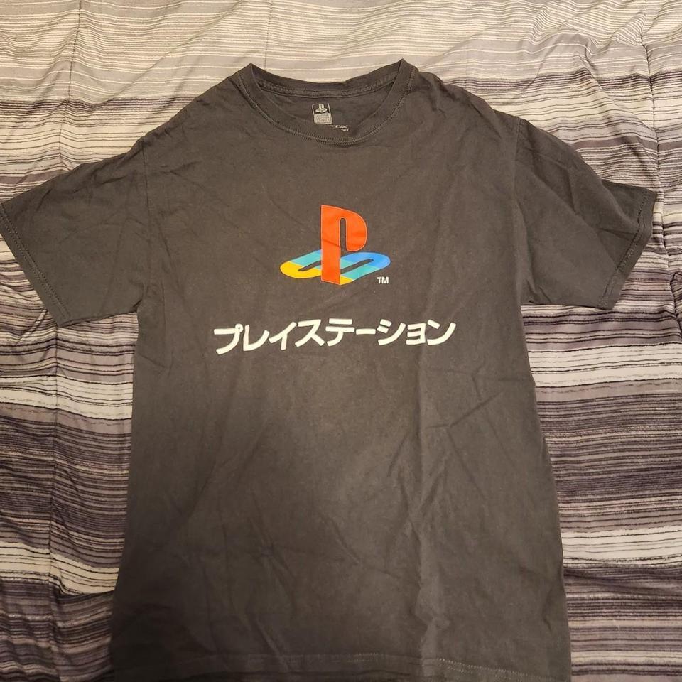 Grey Playstation Tee With Japanese 71aa