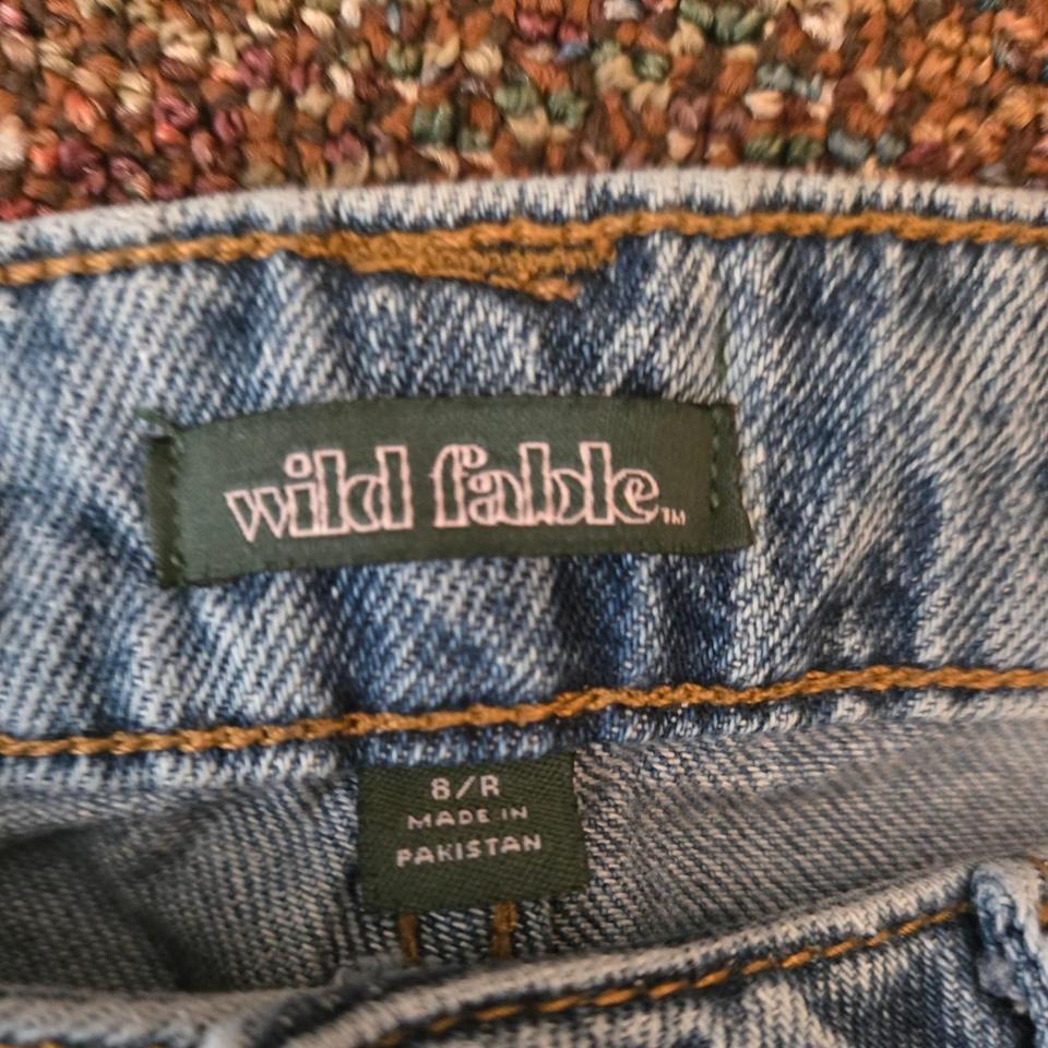 High Rise Blue Denim Cargo Pants 51f9 5