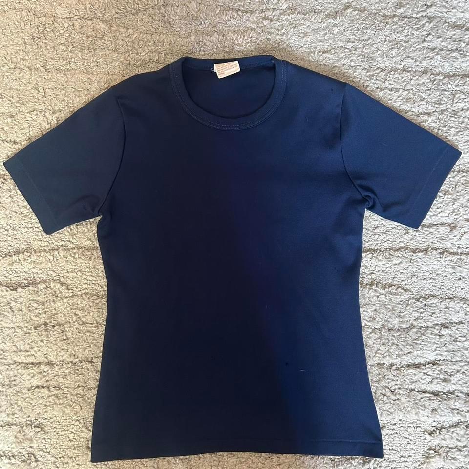 Navy Blue Vintage 90s T Shirt 41af