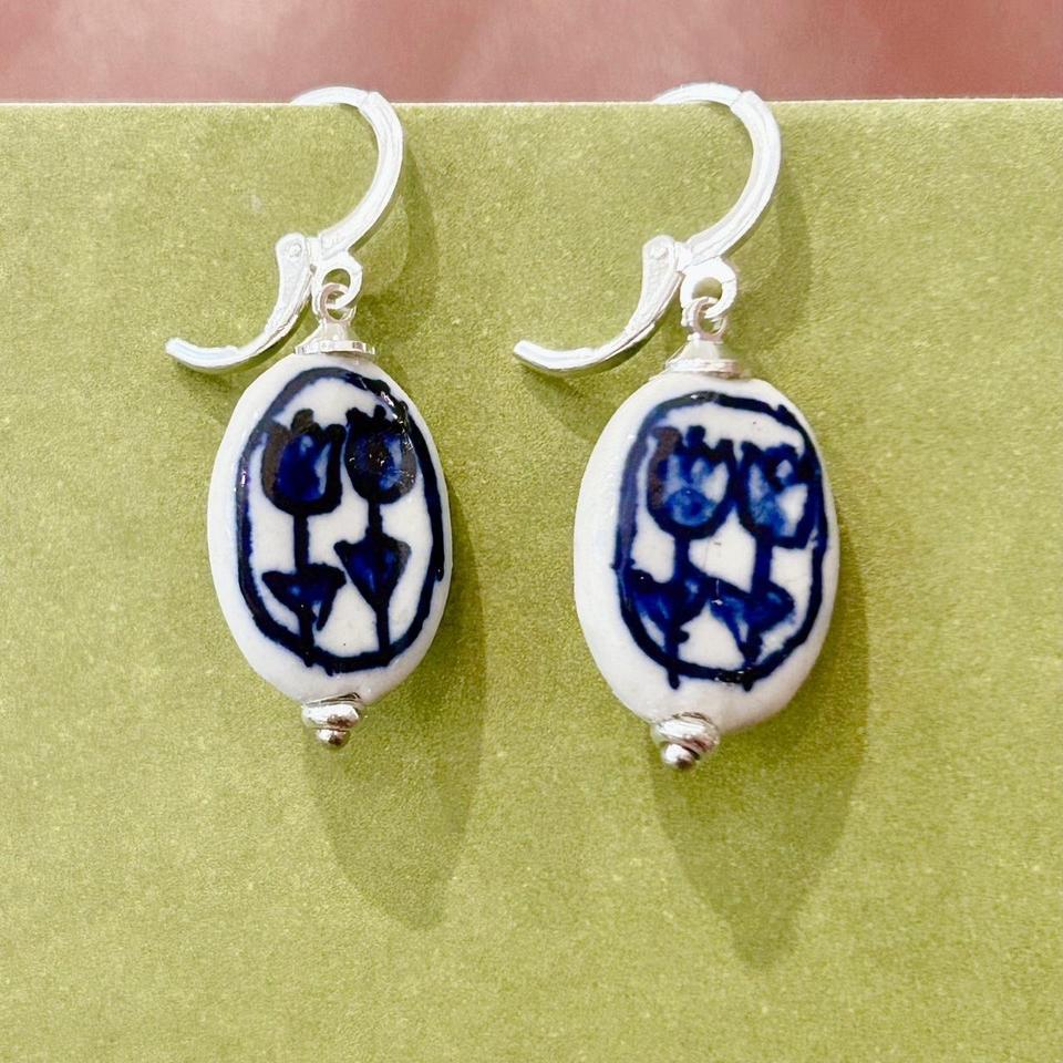 Hand Painted Ceramic Earrings 2