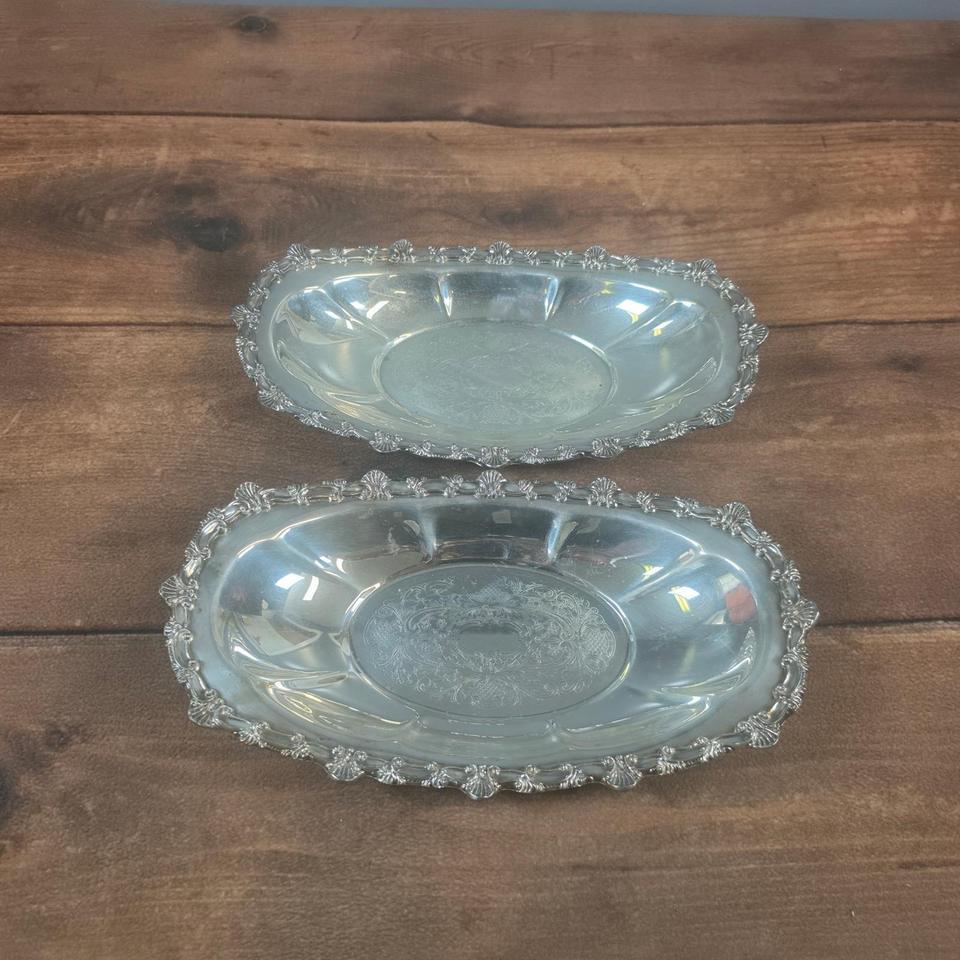Vintage Silver On Copper Serving Cdef